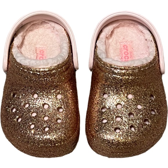 CROCS Shoes Crocs Toddler Girls Classic Lined Glitter Clog Size 6